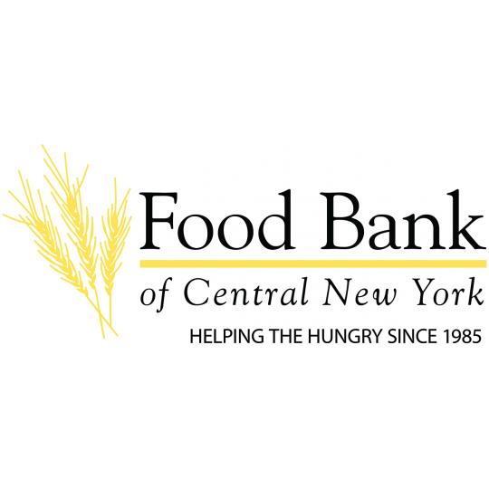 Food bank of Central New York logo with wheat in the background